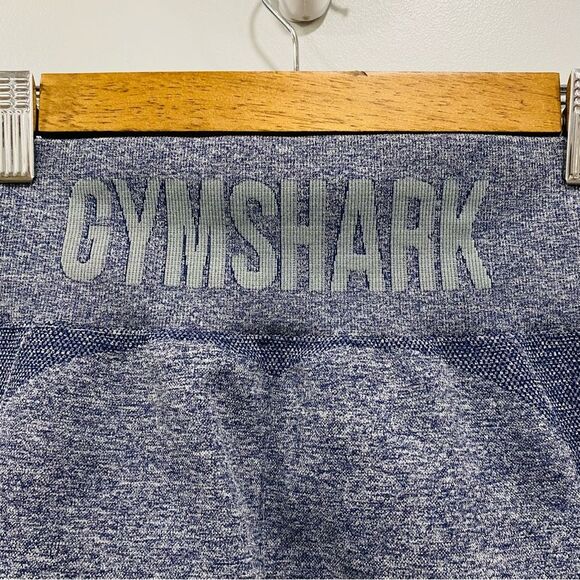 GYMSHARK M Blue Flex Cycling Biker Shorts Compression Workout Athletic Gym Logo - Picture 4 of 11